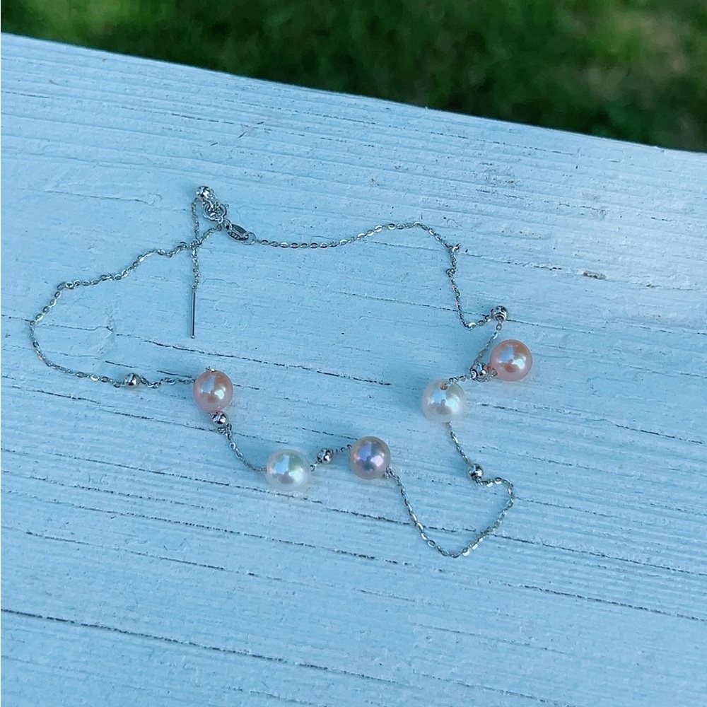 M7 Handmade S925 Freshwater Pearl Necklace two way wearing - Picture 6 of 7